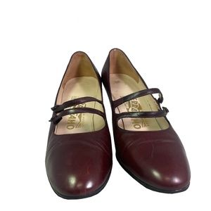 Salvatore Ferragamo Wine Red Heels Size 7B